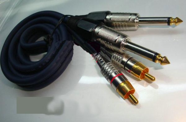 Cable avec embouts 2 gros jack 6.5mm et RCA audio - 1.5m 3m 5m 10m 15m