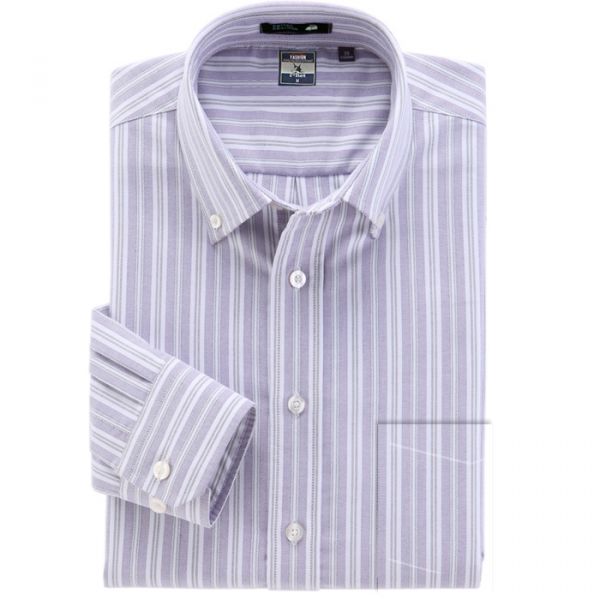 Chemise à rayures bleues violettes larges et fines
