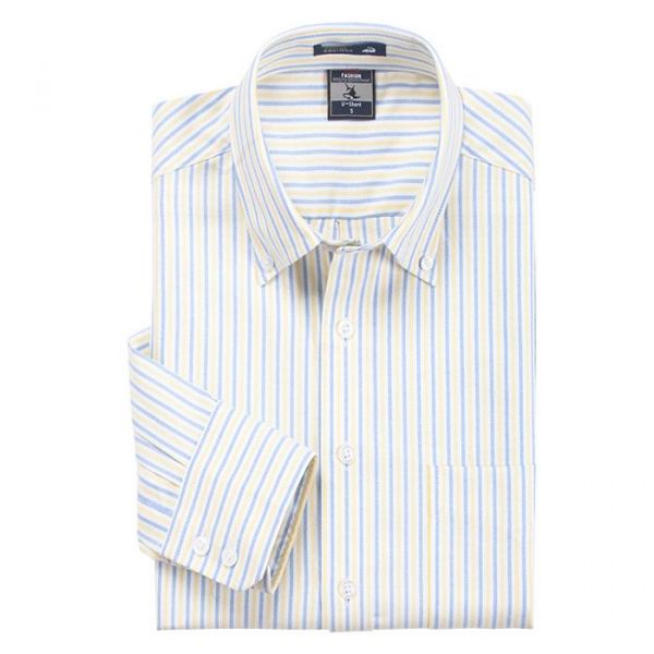 Chemise pour hommes à rayures bleues crème et blanches