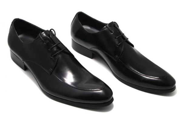 Chaussures pour costume en cuir classiques pointe arrondie - noires