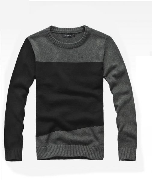 Sweatshirt double couleur avec col rond en laine