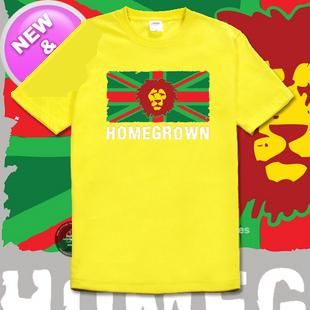 T Shirt reggae Lion Homegrown design roots rasta - manches courtes
