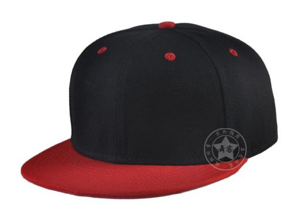 Casquette baseball hip hop américain bicolore - noir et rouge