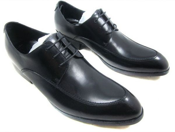 Chaussures de costume en cuir simples avec lacets - noires