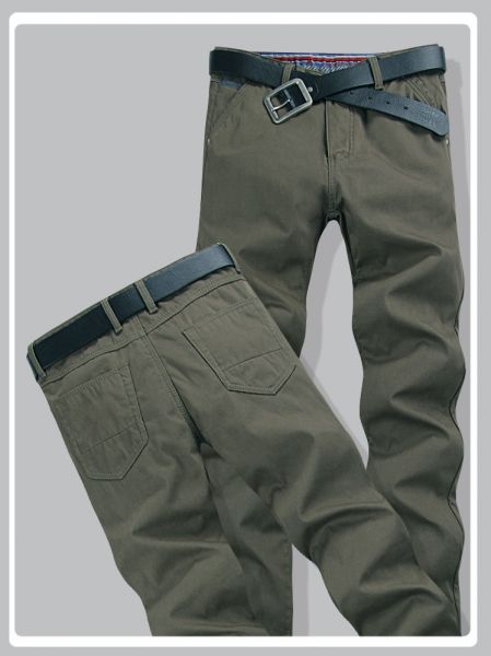 Jeans pour homme coupe droite Pantalon slim - Vert foncé