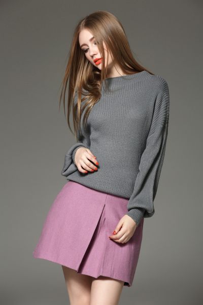 Ensemble pullover knitwear et jupe pour femme tendance printemps