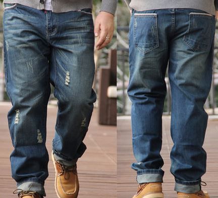 Jeans baggy fashion effet délavé
