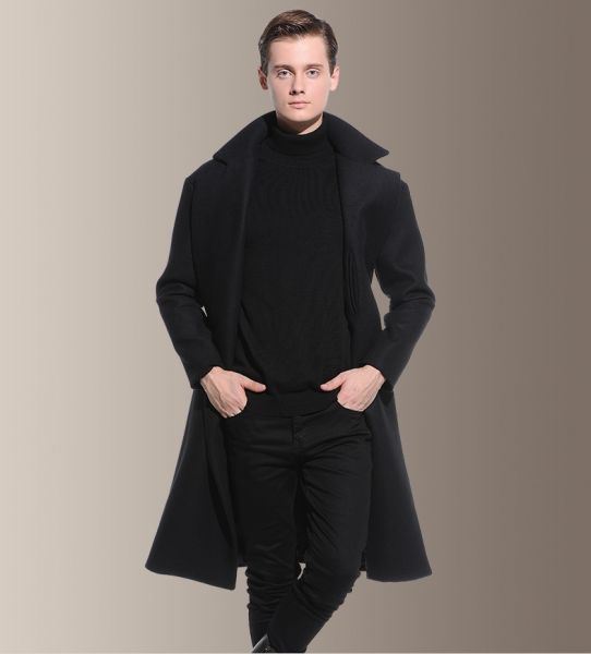 manteau long en laine homme