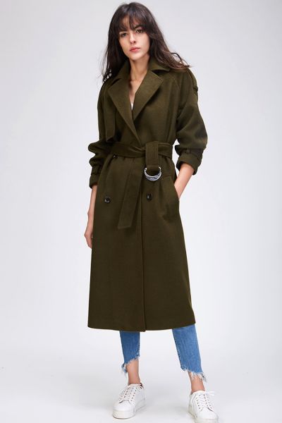 manteau femme long avec ceinture
