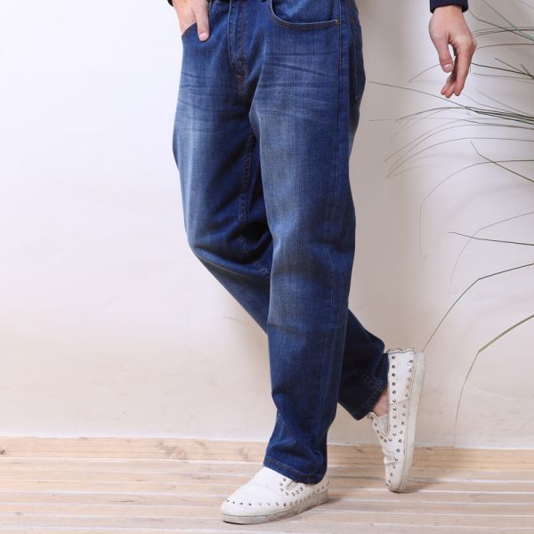 Pantalon Large pour Homme Coupe Droite en Jeans Denim
