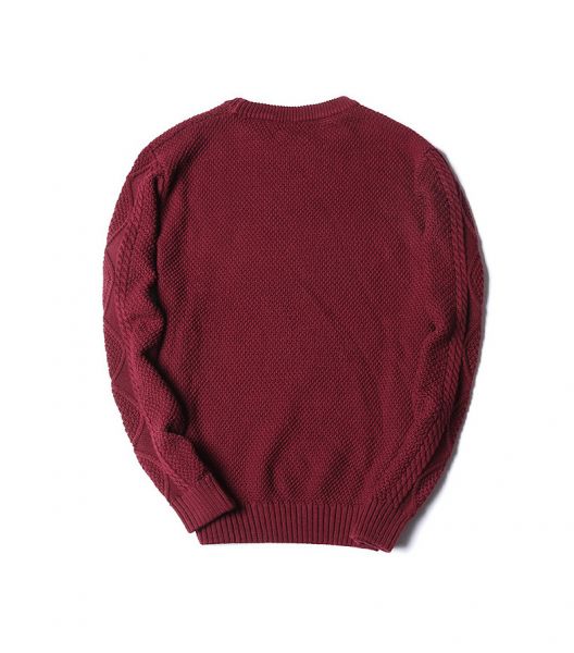 Pullover en laine tricotée épais pour homme avec torsade fantaisie