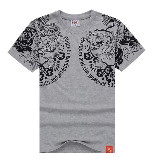 T shirt Lotus Oriental Streetwear Gravure Tatouage Japonais