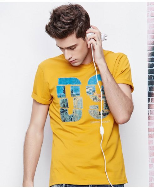 T-shirt D9 fashion pour Homme avec Empiècement Tissu