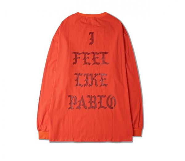 T shirt Manches Longues I Feel Like Pablo Rouge Streetwear Homme