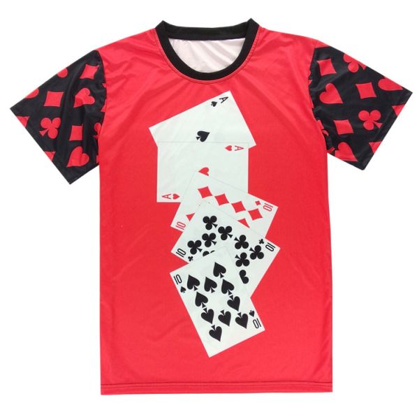 T-shirt Poker Cartes de jeux A 10 Rouge et Noir