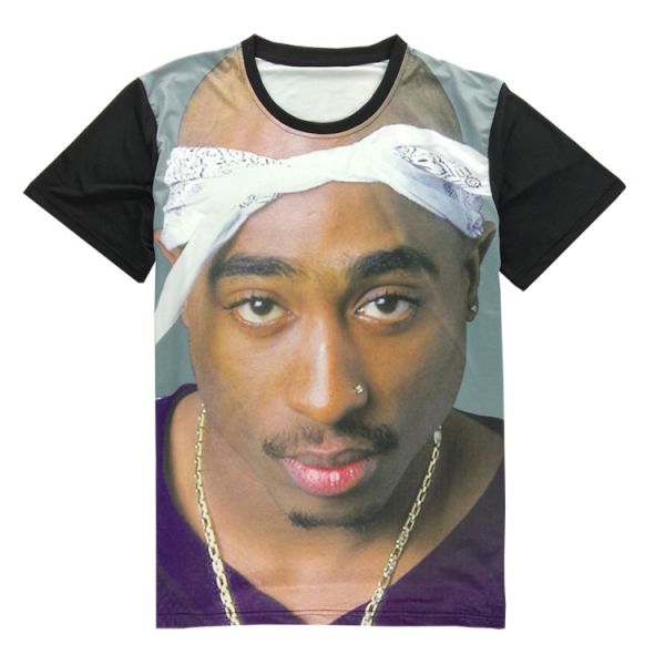 T-shirt Portrait 2pac Hip Hop Foulard Swag pour homme