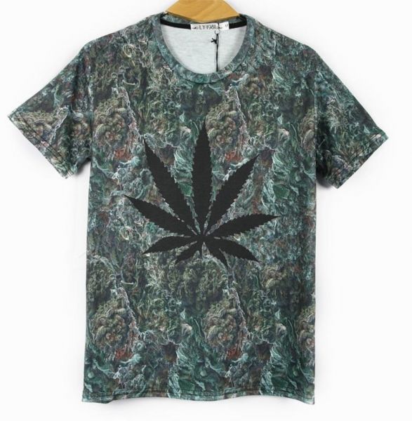 T shirt Slim Weed Ganja Gros Plan Feuille de Cannabis