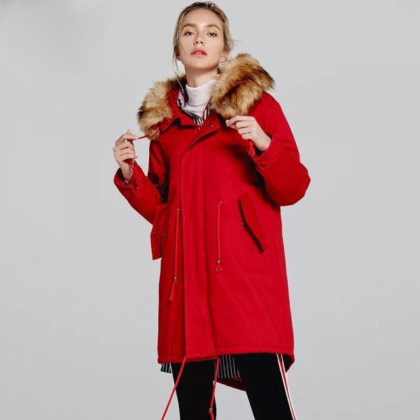 manteau rouge capuche femme