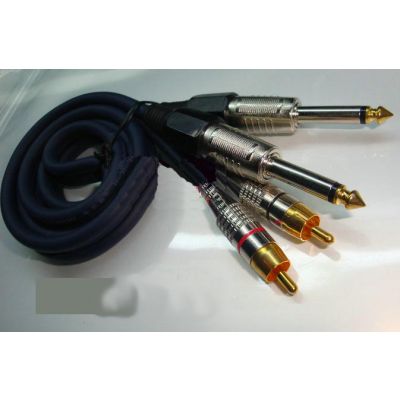 Cable avec embouts 2 gros jack 6.5mm et RCA audio - 1.5m 3m 5m 10m 15m