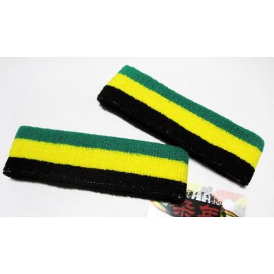 Bandeau sport pour tete et cheveux vert jaune noir Jamaique