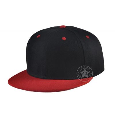 Casquette baseball hip hop américain bicolore - noir et rouge