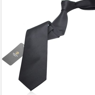Cravate couleur unie noir - polyester
