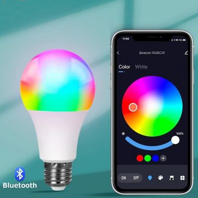 Ampoule LED multicolore E27 Bluetooth couleurs variées programmable avec smartphone, 220V