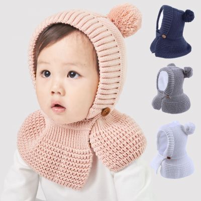 Bonnet en laine pour enfant protège-oreilles et cou