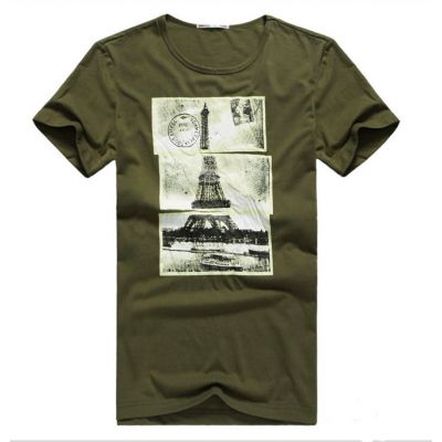 T Shirt avec motif timbre imprime Tour Eiffel - manches courtes