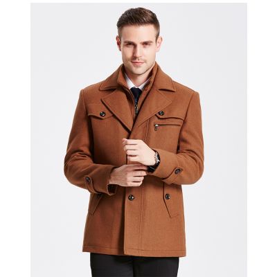 Manteau business casual avec extension col détachable en Laine