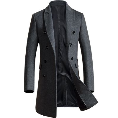 Manteau pour homme cintré classique en laine à double boutonnage