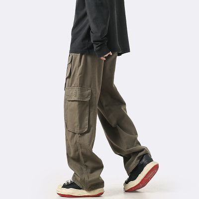 Pantalon cargo ample et droit multi-poches pour homme