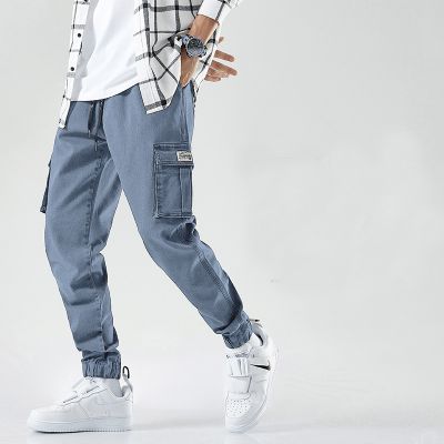 Pantalon jogger pants en denim pour homme baggy streetwear