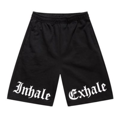 Short Streetwear Noir et Blanc Inhale Exhale Gothic Hip Hop