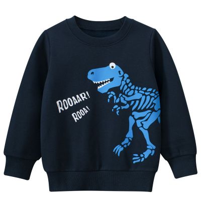 Sweatshirt à motif de tyrannosaure pour garçons avec doublure en polaire
