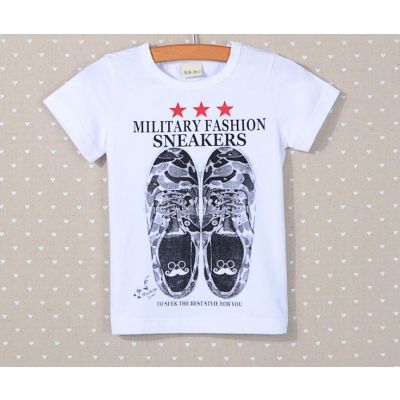 T shirt pour Garçon Military Sneakers Imprimé Couleur Enfant