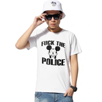 T shirt Fuck the Police Mickey Swag Homme Femme