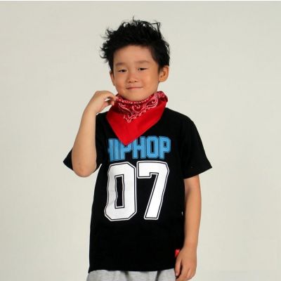 T shirt Enfant Numéro 07 Hip Hop Bleu Ciel Streetwear