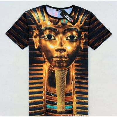 T shirt Toutenkhamon Tête Pharahon Or Photo 3D Streetwear