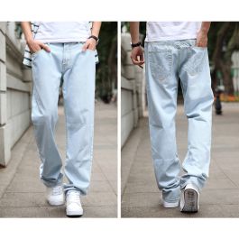 Sport-Scheck Jeans baggy gris clair style d\u00e9contract\u00e9 Mode Jeans Jeans baggy 