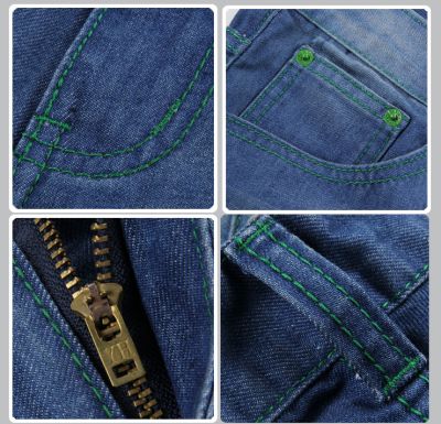 Short en jeans avec teinture rayée sur les poches