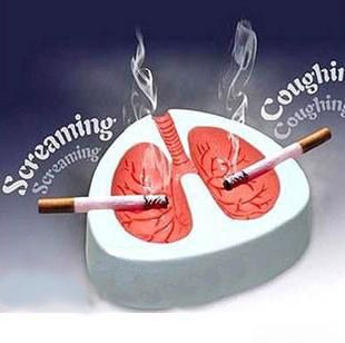 Cendrier tousseur originale - forme de poumons
