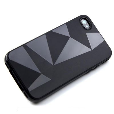 Etui pour iPhone 4 4S protection silicone - design relief geometrique
