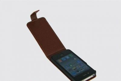 Etui pour iPhone 4 4S protection avant arrière en faux cuir
