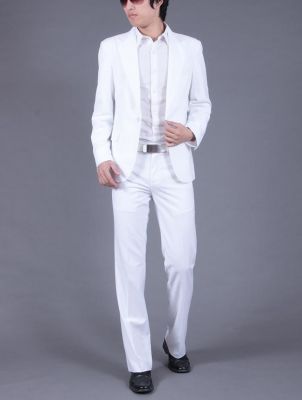 Ensemble costume pour soirée événement blanc – veste et pantalon
