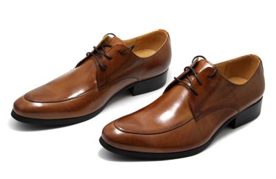 Chaussures pour costume en cuir classiques pointe arrondie - marrons
