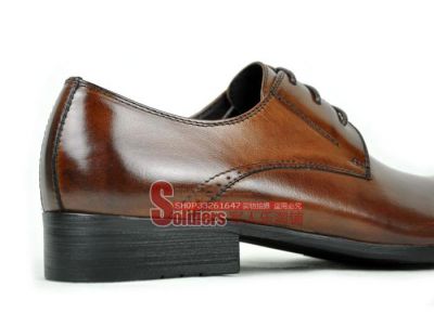 Chaussures de costume en cuir classiques avec lacets - marrons