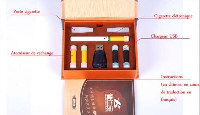 Pack deluxe cigarette éléctronique chargeur USB 5 recharges inhalateurs