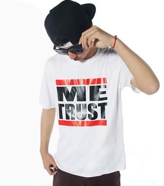 T Shirt hip hop Me Trust DMC Style avec bandes rouges