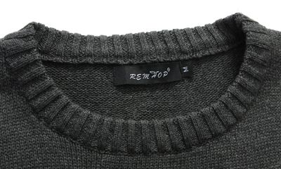 Sweatshirt double couleur avec col rond en laine